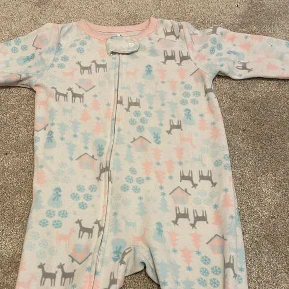 3 pairs of Kids One Piece Fleece Pajamas - Picture 4 of 4
